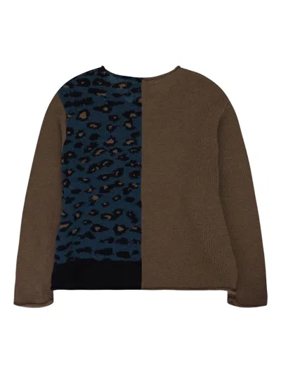 豹纹提花毛衣