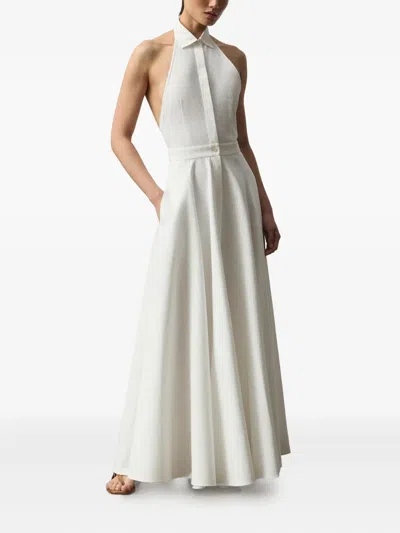 Ralph Lauren Halterneck Shirt Dress In White