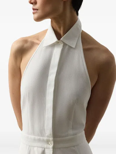 Ralph Lauren Halterneck Shirt Dress In White
