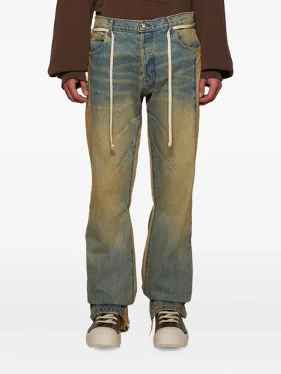 Rrr123 Distressed Drawstring Jeans In Neutral