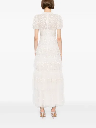 Needle & Thread Layered Lace Ankle Gown In White