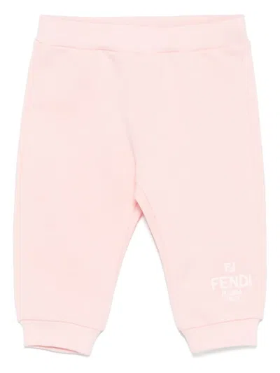 Fendi Logo-motif Track Pants In Pink