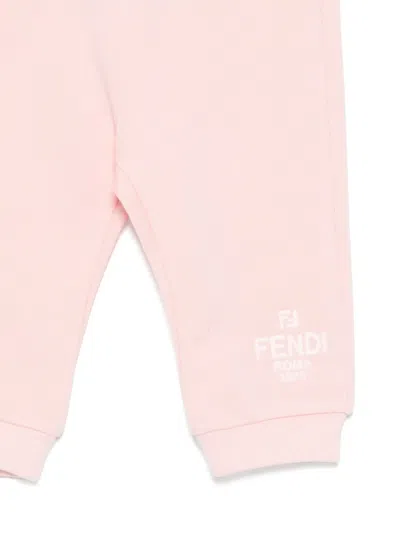 Fendi Logo-motif Track Pants In Pink