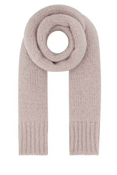 Jil Sander Logo-patch Knitted Scarf In Pink