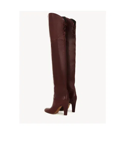 Chloé 85mm Eve Leather Over-the-knee Boots In 25e Sooty Brown