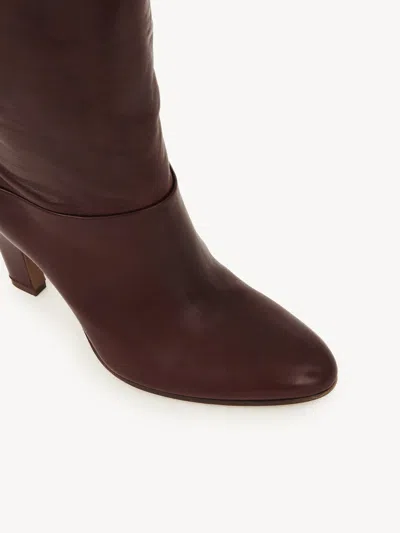 Chloé 85mm Eve Leather Over-the-knee Boots In 25e Sooty Brown