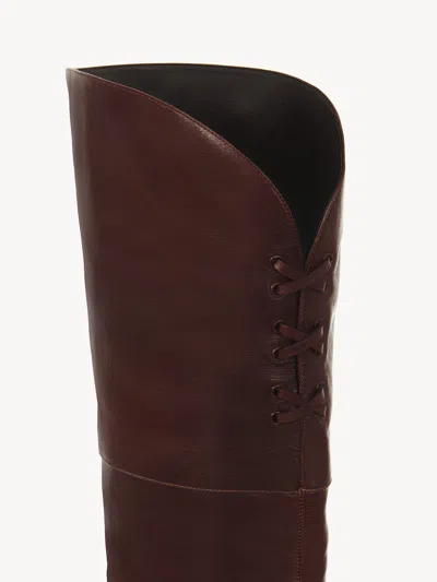 Chloé 85mm Eve Leather Over-the-knee Boots In 25e Sooty Brown