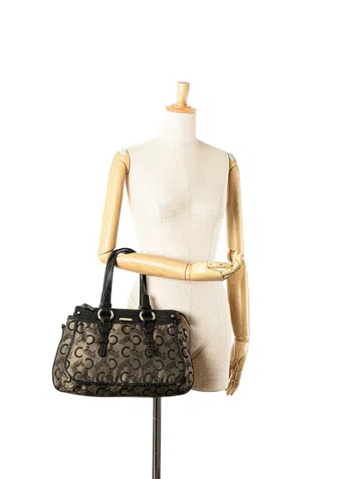 Pre-owned Celine 2007 C Carriage Canvas Satchel In Brown