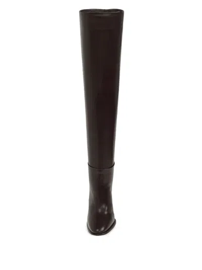 Le Silla Knee-high Leather Boots In Brown