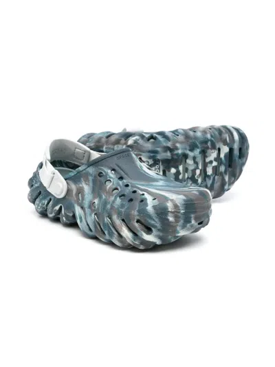 Crocs Boys  Echo Marbled Clogs In Blue