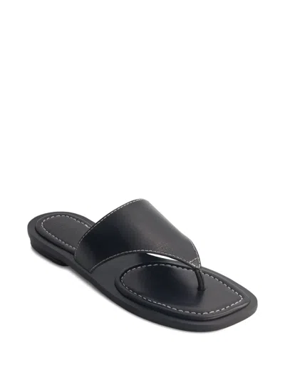 Bernardo Agora Thong Leather Sandals In Black