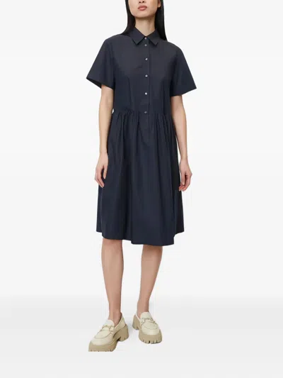 Marc O'polo Button-down Midi Dress In Blue
