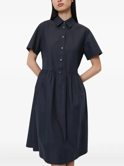Marc O'polo Button-down Midi Dress In Blue