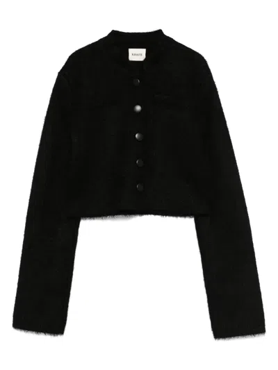 Khaite Silk-blend Cardigan In Black