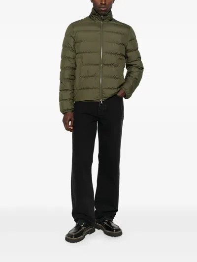 Moncler Military Green Polyester Baudinet Down Jacket