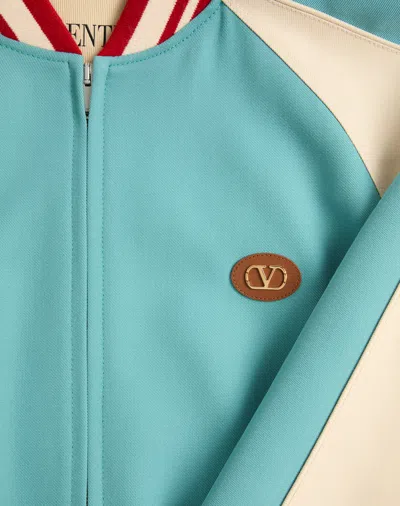 Valentino Bomber Jacket Wool Embroidered Back In Multi