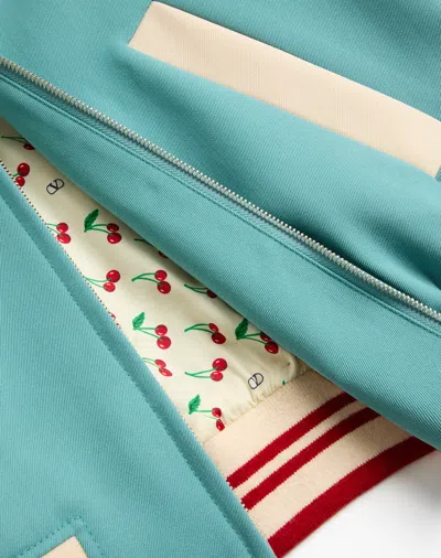 Valentino Bomber Jacket Wool Embroidered Back In Multi