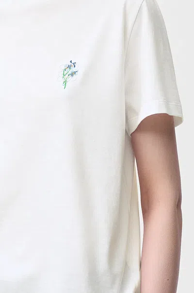 Loewe Floral-embroidered Short-sleeved T-shirt In White