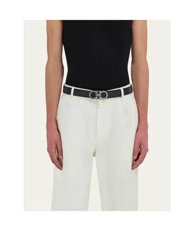 Ferragamo Reversible Leather Belt In Black