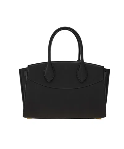 Ferragamo Structured Shoulder Bag Adjustable Strap In Black