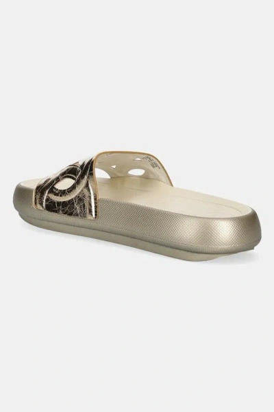 Michael Kors Round Toe Flat Slippers In Metallic