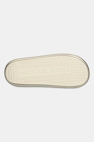 Michael Kors Round Toe Flat Slippers In Metallic