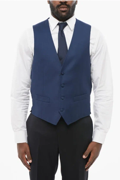 Corneliani Code Virgin Wool Vest With Geometric Motif