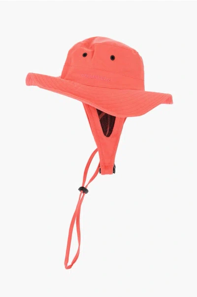 Dsquared2 Solid Color Twill Bucket Hat In Orange