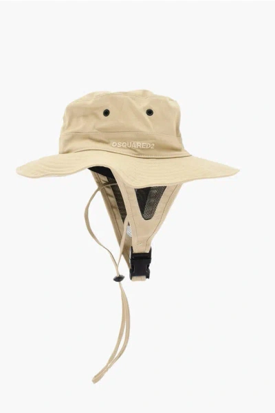 Dsquared2 Solid Color Twill Bucket Hat In Neutral