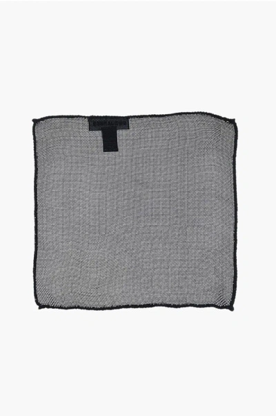 Dsquared2 Solid Color Gauzed Silk Pocket Square In Gray