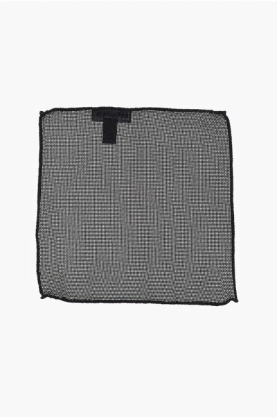 Dsquared2 Solid Color Gauzed Silk Pocket Square In Gray