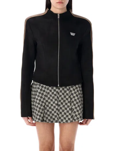 Misbhv Faux Suede Moto Jacket In Black