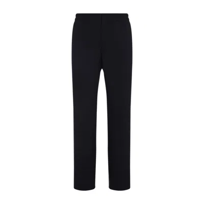 Paul Smith Elastic Waist Texturized Wool Pants In Black