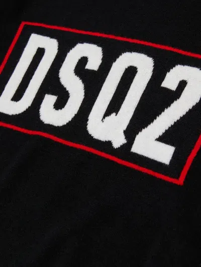 Dsquared2 Pullover In Lana Merino Con Logo Dsq2 In Black
