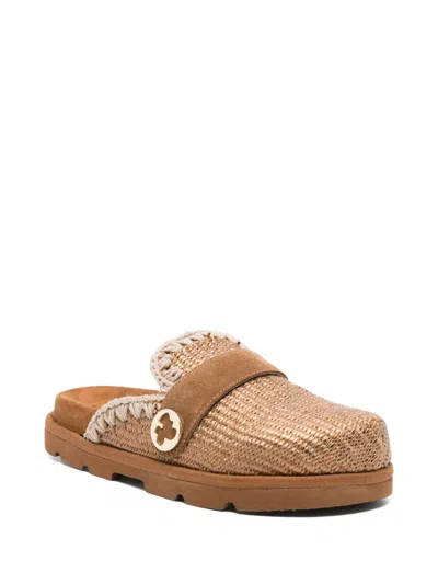 Mou Interwoven Mules In Brown