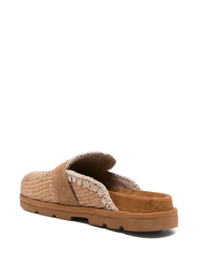Mou Interwoven Mules In Brown