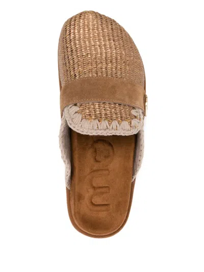 Mou Interwoven Mules In Brown