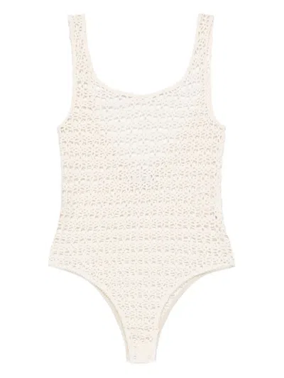 Alysi Macramé Bodysuit In White