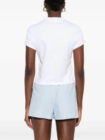 Alexander Wang Rubberised Logo Cotton T-shirt In White