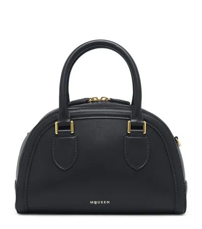 Alexander Mcqueen Mini Leather Birdee Boston Cross-body Bag In Black