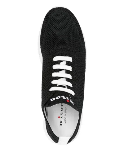 Kiton Knit Low-top Sneaker In Black