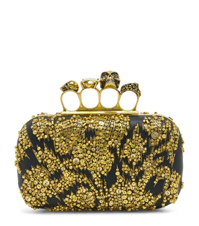 Alexander Mcqueen Embellished Skull Knuckle Clutch Bag