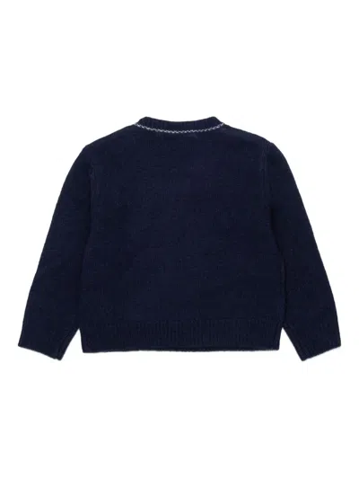 Marni Pullover Mit Logo-stickerei In Blue