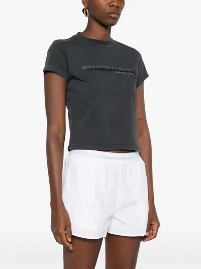 Alexander Wang T-shirt With Logo In Gray