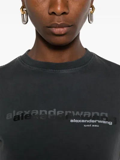 Alexander Wang T-shirt With Logo In Gray
