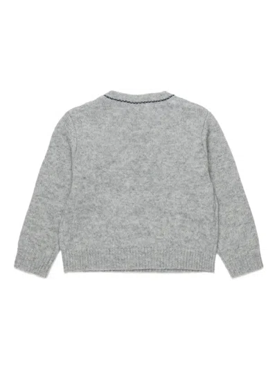 Marni Pullover Mit Logo-stickerei In Gray