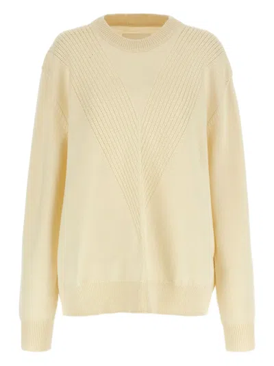 Jil Sander Wool Blend Crew Neck Sweater In Neutral