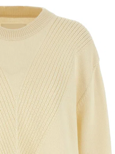 Jil Sander Wool Blend Crew Neck Sweater In Neutral