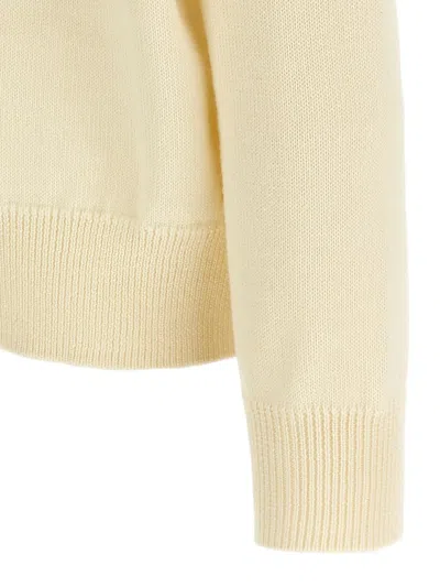 Jil Sander Wool Blend Crew Neck Sweater In Neutral