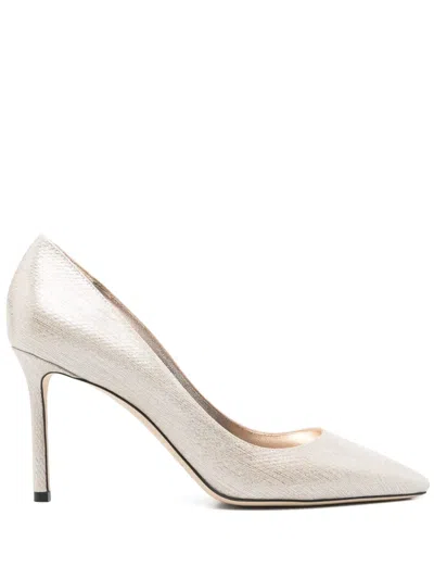 Jimmy Choo 85mm Romy Pumps In Gold
